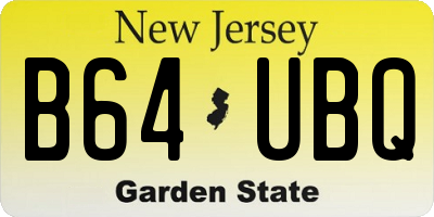 NJ license plate B64UBQ