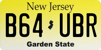 NJ license plate B64UBR