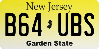 NJ license plate B64UBS