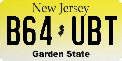 NJ license plate B64UBT