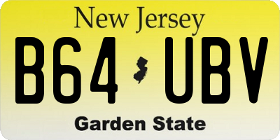 NJ license plate B64UBV