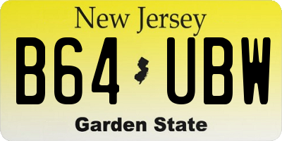 NJ license plate B64UBW