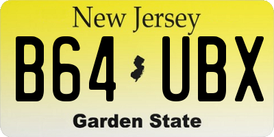 NJ license plate B64UBX