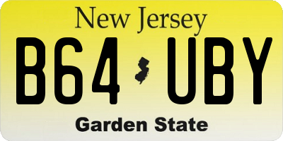 NJ license plate B64UBY