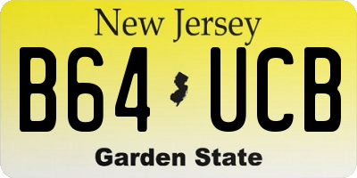 NJ license plate B64UCB