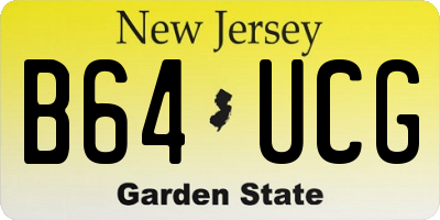 NJ license plate B64UCG