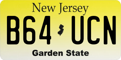 NJ license plate B64UCN