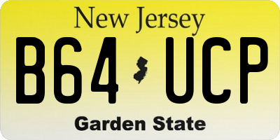 NJ license plate B64UCP