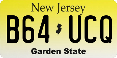 NJ license plate B64UCQ
