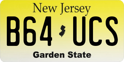 NJ license plate B64UCS