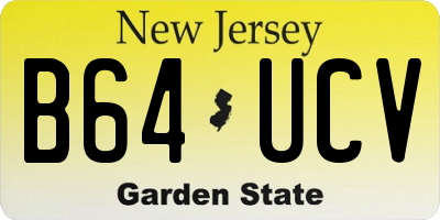 NJ license plate B64UCV