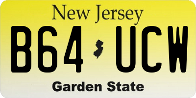 NJ license plate B64UCW