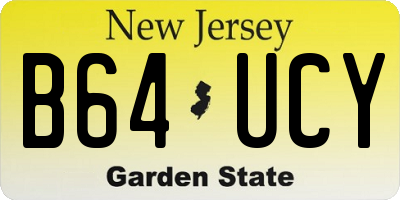 NJ license plate B64UCY