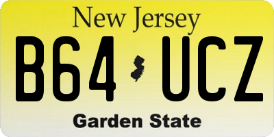NJ license plate B64UCZ
