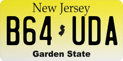 NJ license plate B64UDA