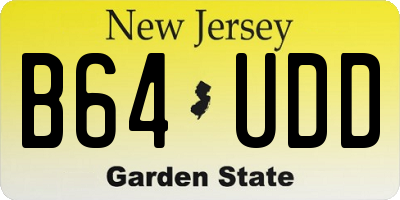 NJ license plate B64UDD