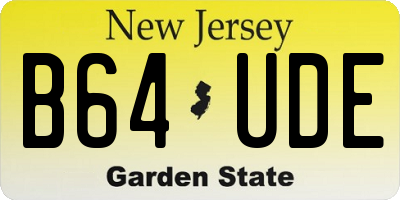 NJ license plate B64UDE