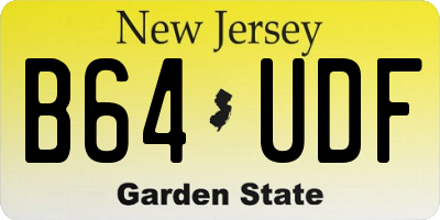 NJ license plate B64UDF