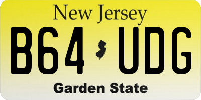 NJ license plate B64UDG