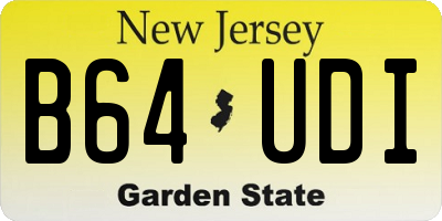 NJ license plate B64UDI
