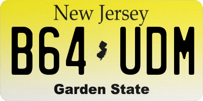 NJ license plate B64UDM