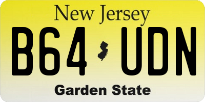NJ license plate B64UDN