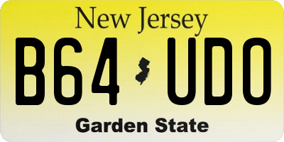 NJ license plate B64UDO