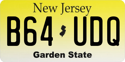 NJ license plate B64UDQ