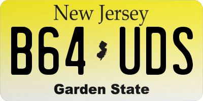 NJ license plate B64UDS