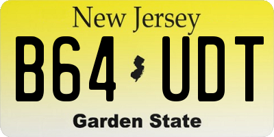 NJ license plate B64UDT