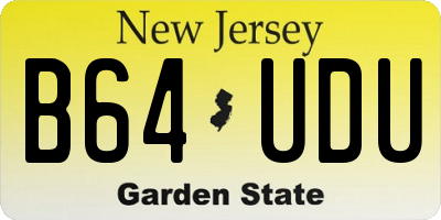 NJ license plate B64UDU