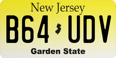 NJ license plate B64UDV
