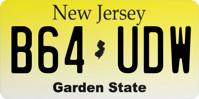 NJ license plate B64UDW