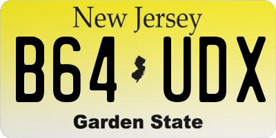 NJ license plate B64UDX