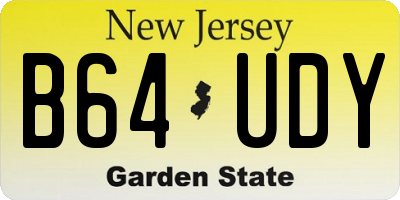 NJ license plate B64UDY
