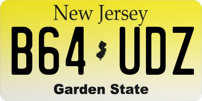 NJ license plate B64UDZ