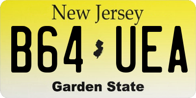 NJ license plate B64UEA
