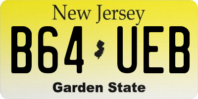 NJ license plate B64UEB