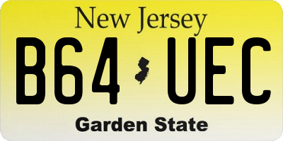 NJ license plate B64UEC