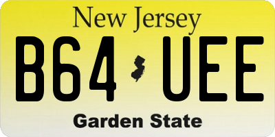 NJ license plate B64UEE