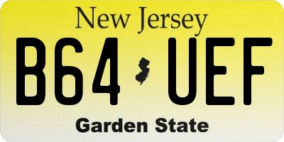 NJ license plate B64UEF