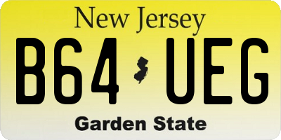 NJ license plate B64UEG