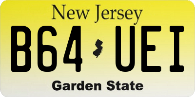NJ license plate B64UEI