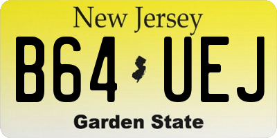 NJ license plate B64UEJ