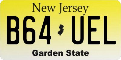 NJ license plate B64UEL
