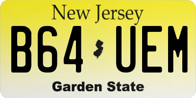 NJ license plate B64UEM
