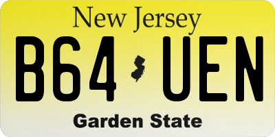 NJ license plate B64UEN