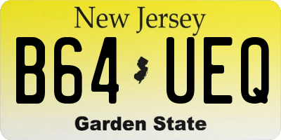NJ license plate B64UEQ