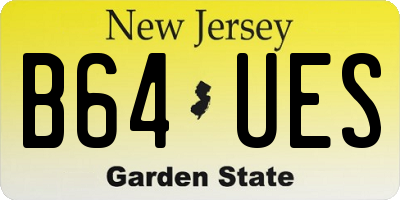 NJ license plate B64UES