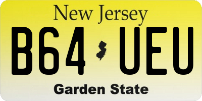 NJ license plate B64UEU